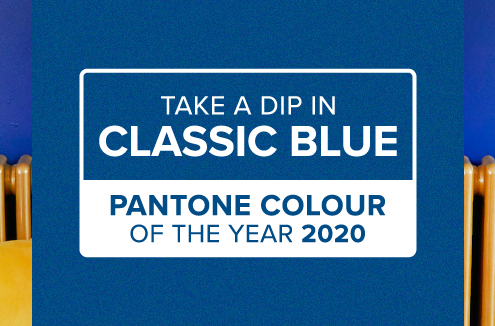 Take a dip in classic blue blog banner