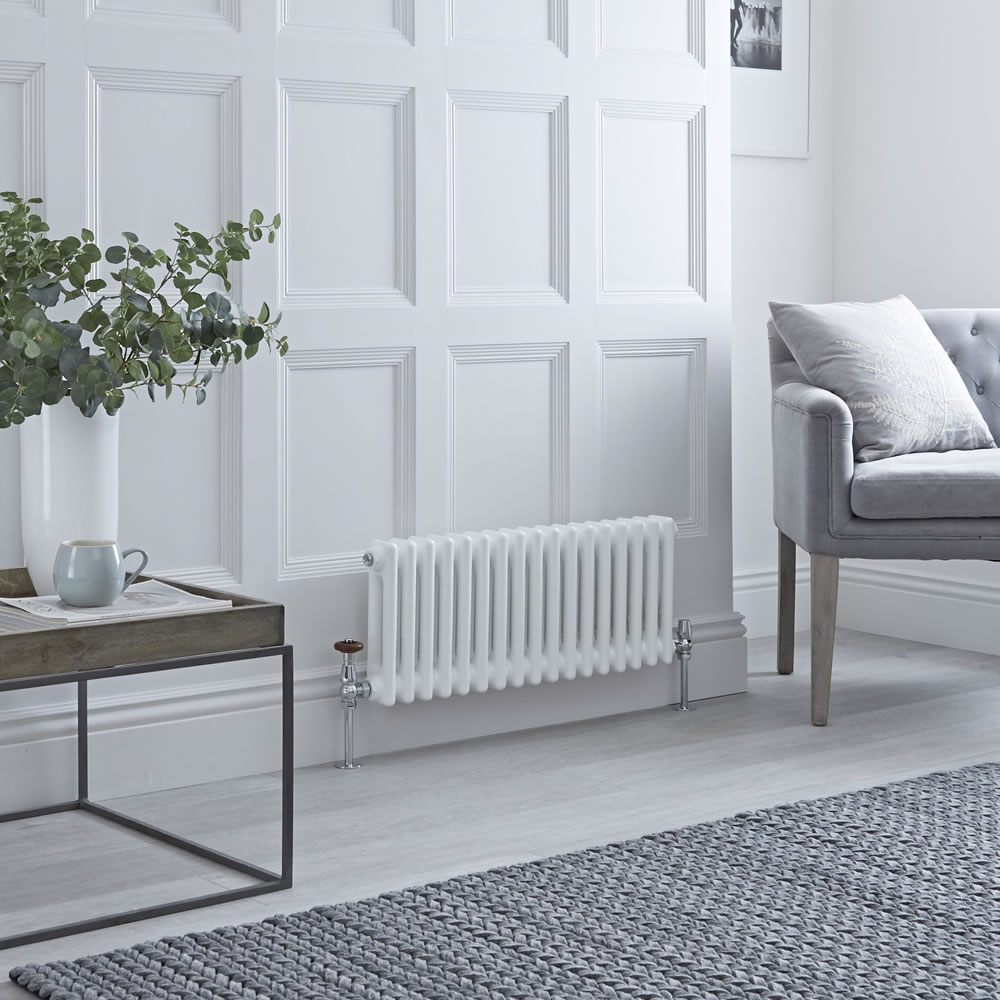 Milano Windsor Traditional 17 x 2 Column Radiator Cast Iron Style White 300mm x 788mm